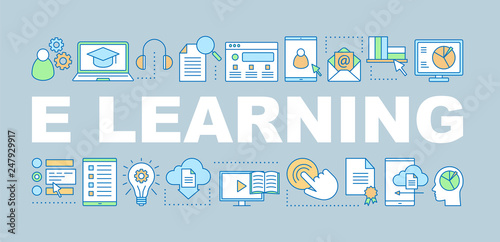 E-learning word concepts banner