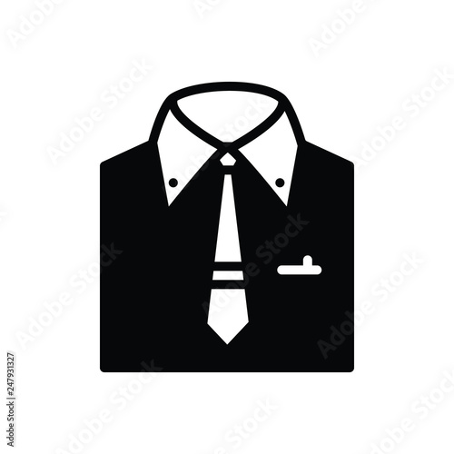 Black solid icon for menswear 