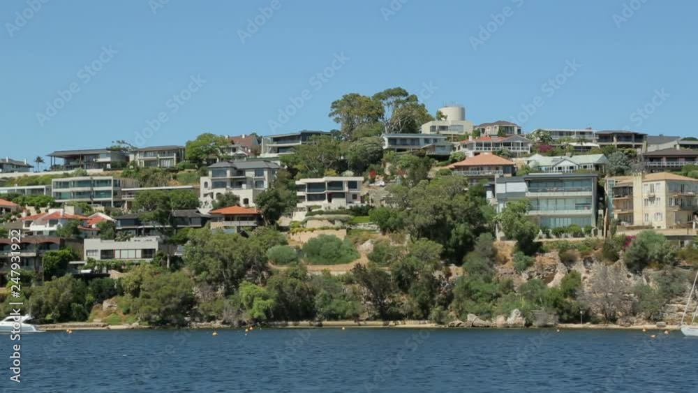 Perth waterfront houses on Swan river, Australia Perth waterfront houses on Swan river, Australia