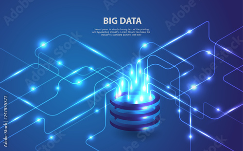 Big data analytics of data from multiple directions futuristic abstract vector background