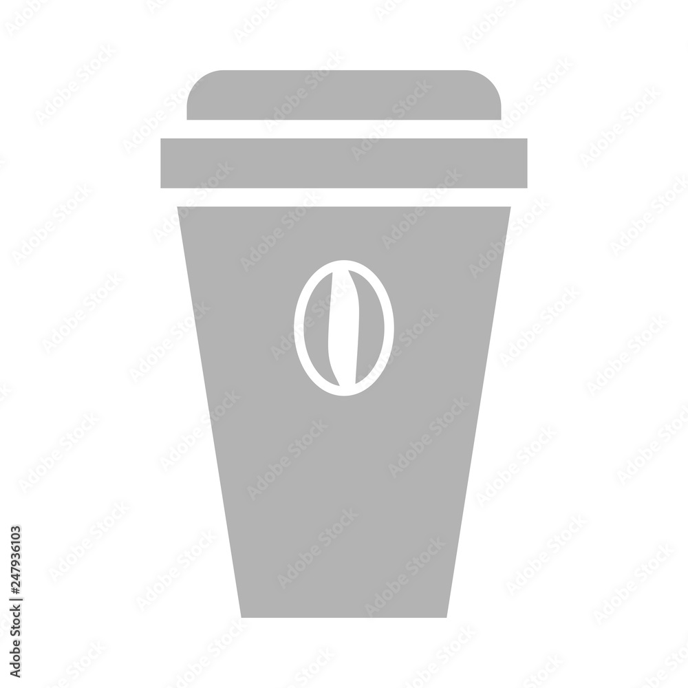 coffee in a plastic cup vector silhouette gray icon isolated on white coffee in a plastic cup vector silhouette gray icon isolated on white