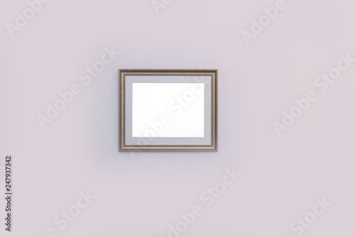 White wall with modern picture frame