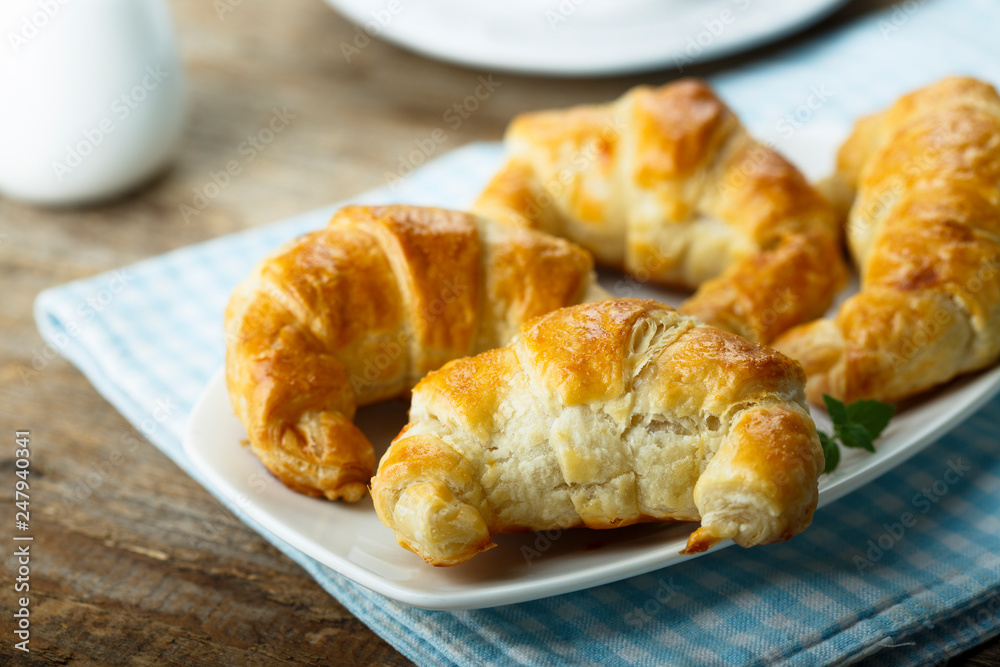 Freshly made croissants