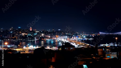 Wallpaper Mural istanbul city at night Time Lapse Torontodigital.ca