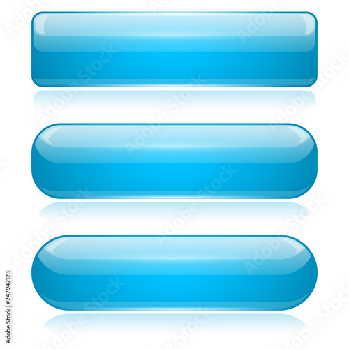 Blue 3d glass buttons