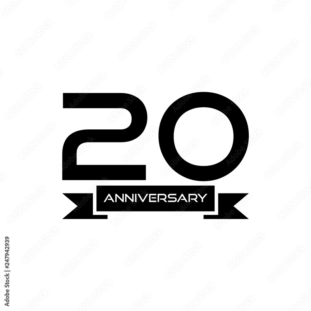 20 Year Anniversary sign or icon, Template Design Illustration 20 Year Anniversary sign or icon, Template Design Illustration