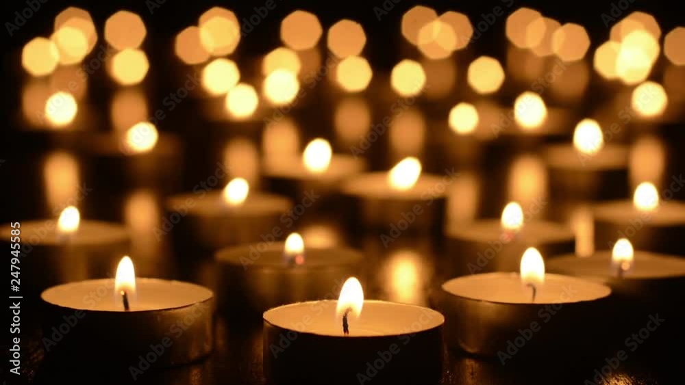 Candles on Dark Background for Thanksgiving, Valentines Day, Happy Birthday, Memorials, Festive, Christmas and Romance