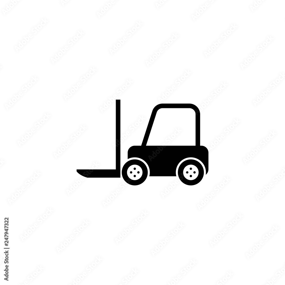 Forklift monochrome icon with EPS 10 - jpeg format, simple and trendy flat style isolated on white background - vector
