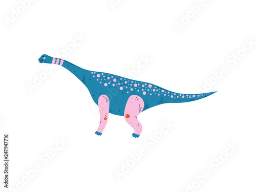 Colorful Tyrannosaurus Dinosaur, Cute Prehistoric Animal Vector Illustration