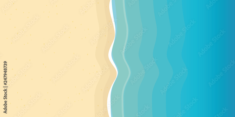 summer holiday on the beach background with sand and turquoise water vector illustration EPS10 - obrazy, fototapety, plakaty 