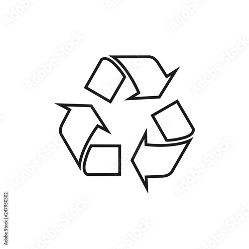 Recycle vector icon. Style is flat symbol, rounded angles, white background. Vector illustration, flat design.