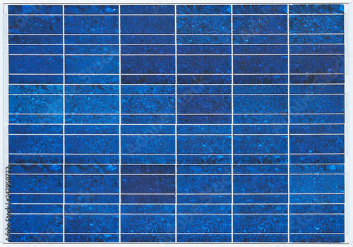 blue solar cell panels surface plate texture wall background.