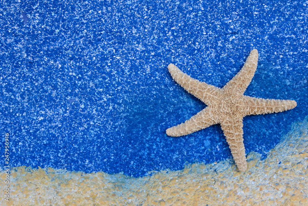 beautiful starfish on blue sea background beautiful starfish on blue sea background