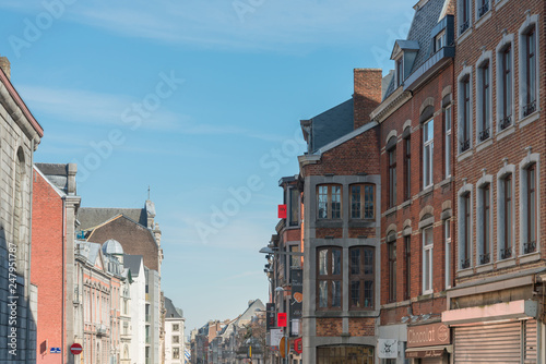 LIEGE, BELGIUM - February 24, 2018: Street view of downtown in Liege city, Belgium © ilolab