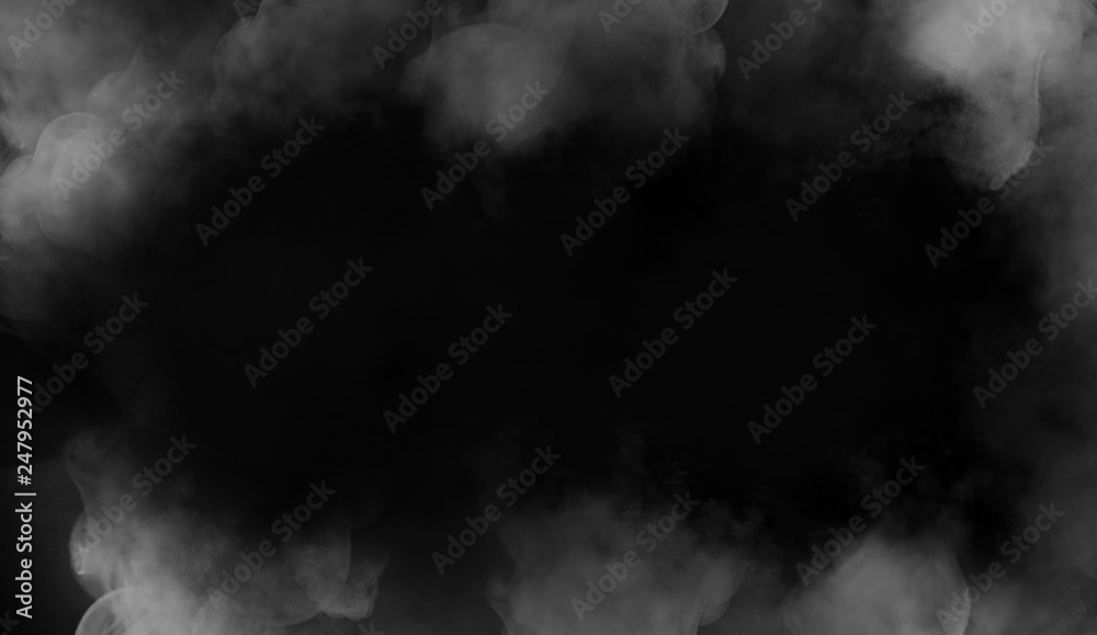 Border from smoke. Misty effect for film , banner,flyer,covers.