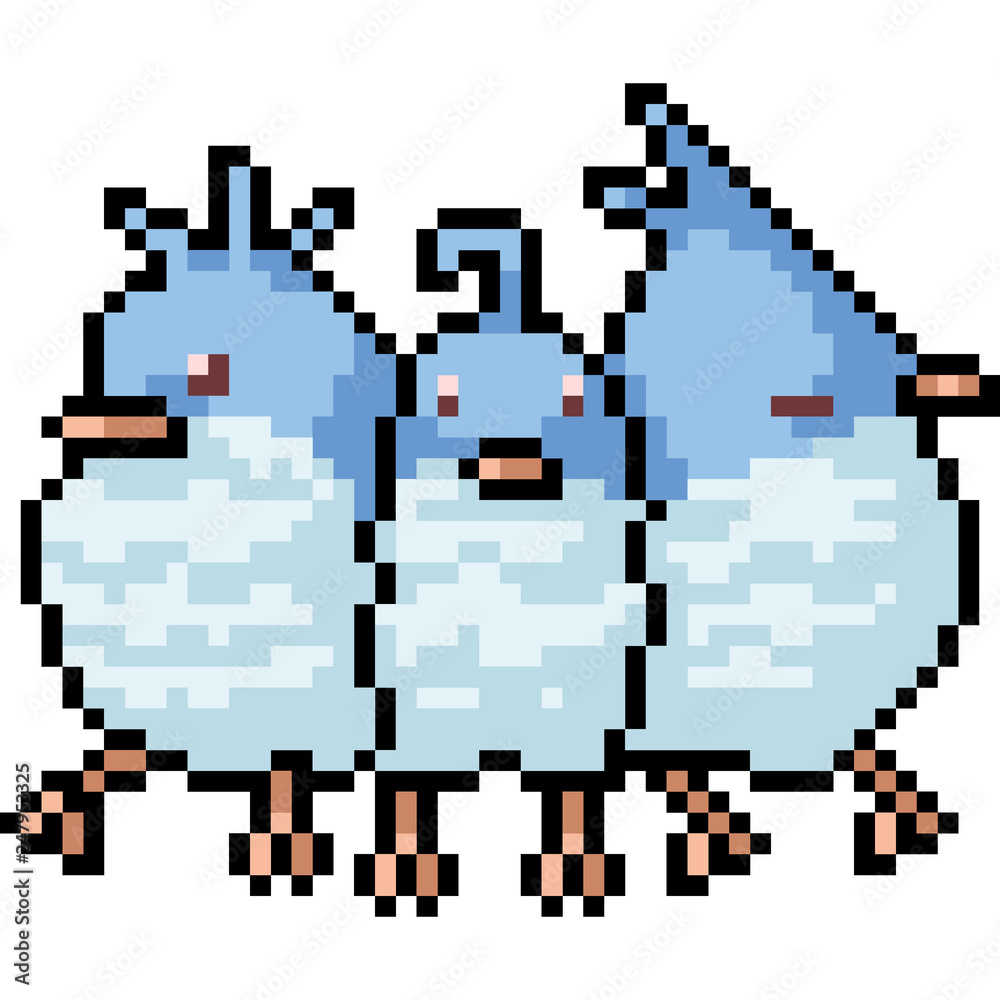 Fototapeta premium vector pixel art bird friend
