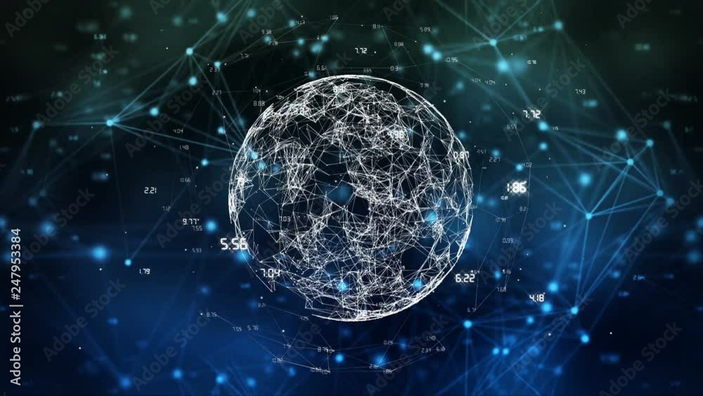 Data connections and rotating digital globe