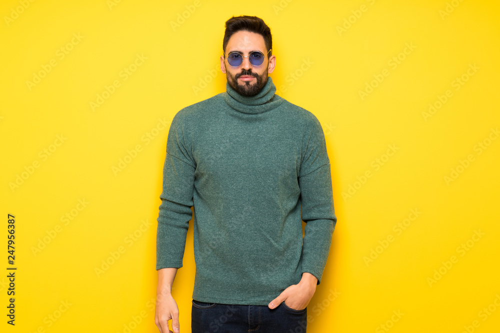 Handsome man with sunglasses portrait Handsome man with sunglasses portrait
