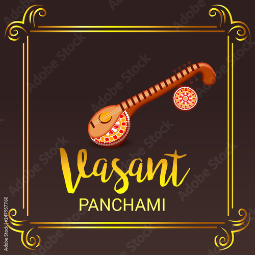 Vector illustration of a Background Banner for Vasant Panchami