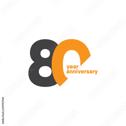 80 Year Anniversary Vector Template Design Illustration
