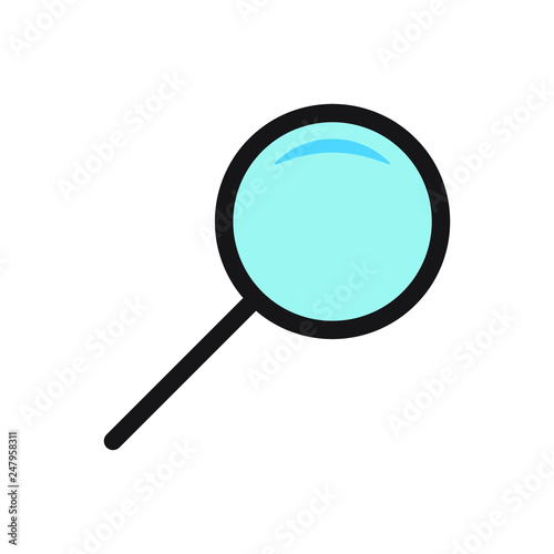 Magnifying glass icon, vector magnifier or loupe sign. 