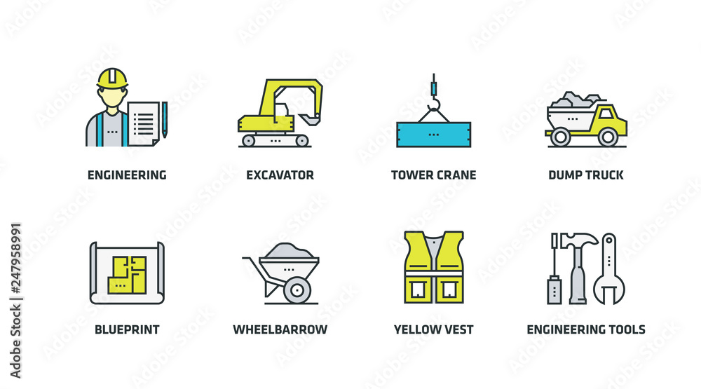 CIVIL ENGINEERING ICON SET CIVIL ENGINEERING ICON SET