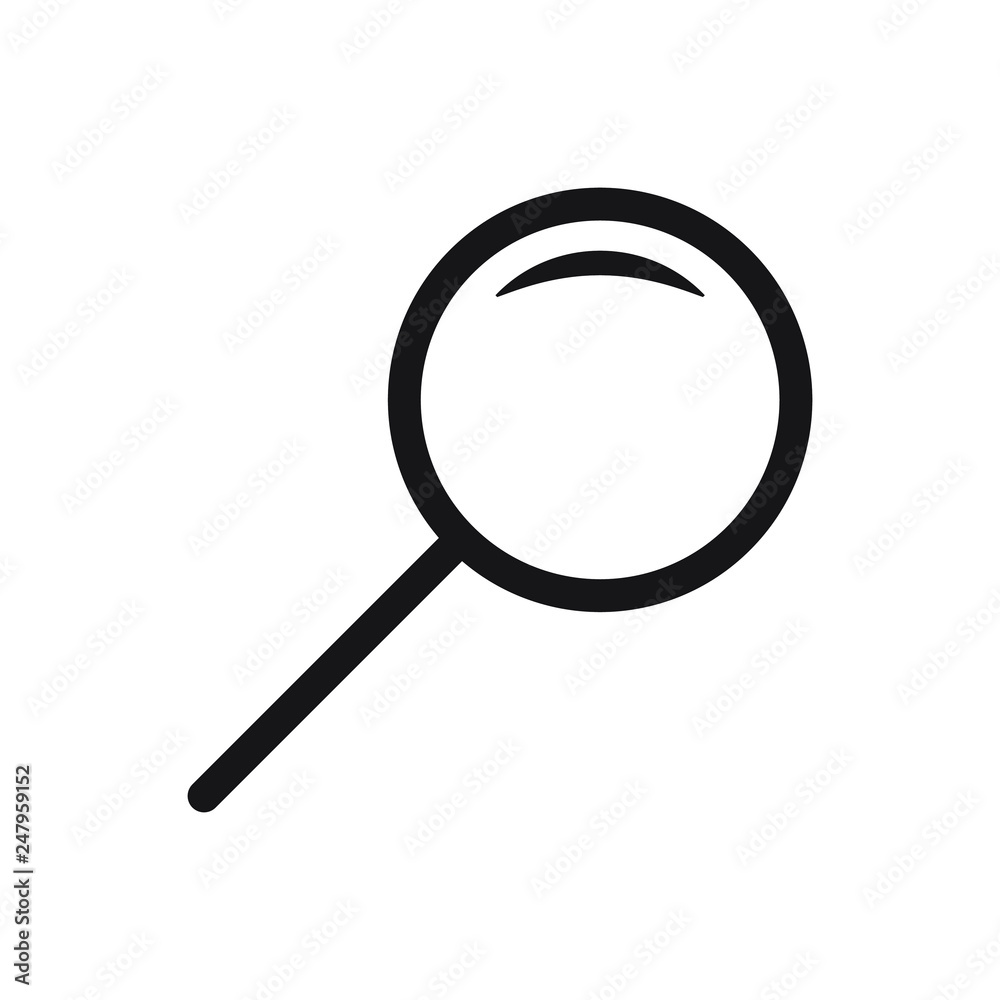 Search icon. Magnifying glass icon, vector magnifier or loupe sign. Search icon. Magnifying glass icon, vector magnifier or loupe sign.