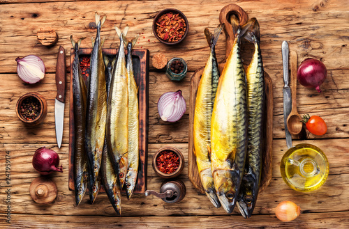 Photography Smoked fish mackerel