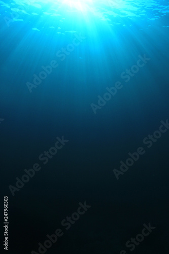 Underwater blue background in sea	