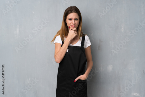 Employee woman thinking