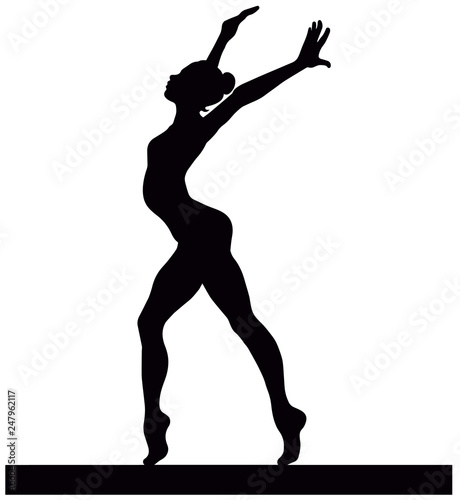 Gymnastics Silhouette. Gymnast woman