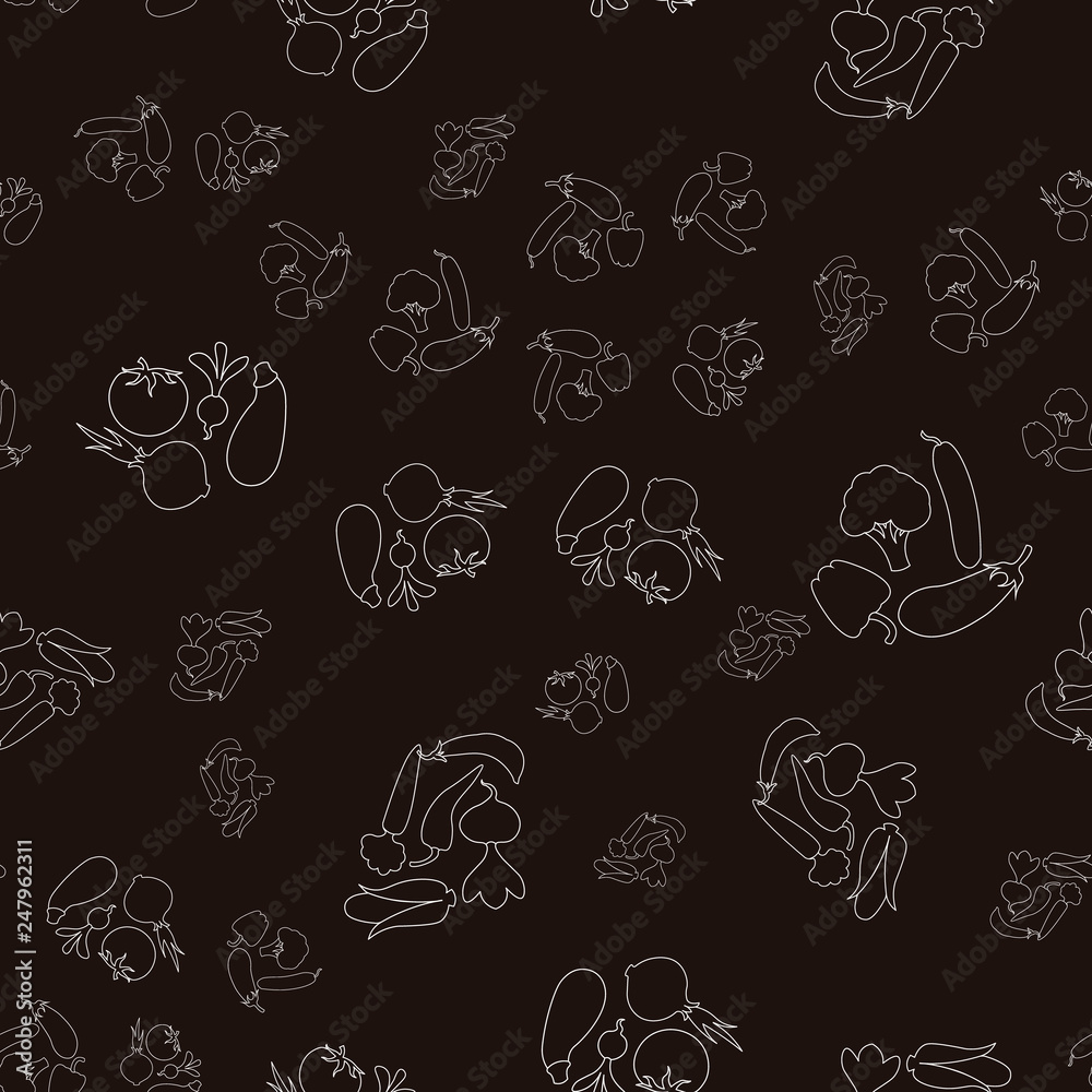 Seamless pattern of vegetables. farm product print