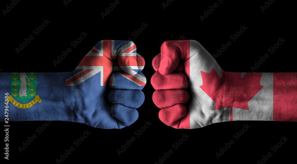 Fototapeta premium Brit virgin islands vs Canada