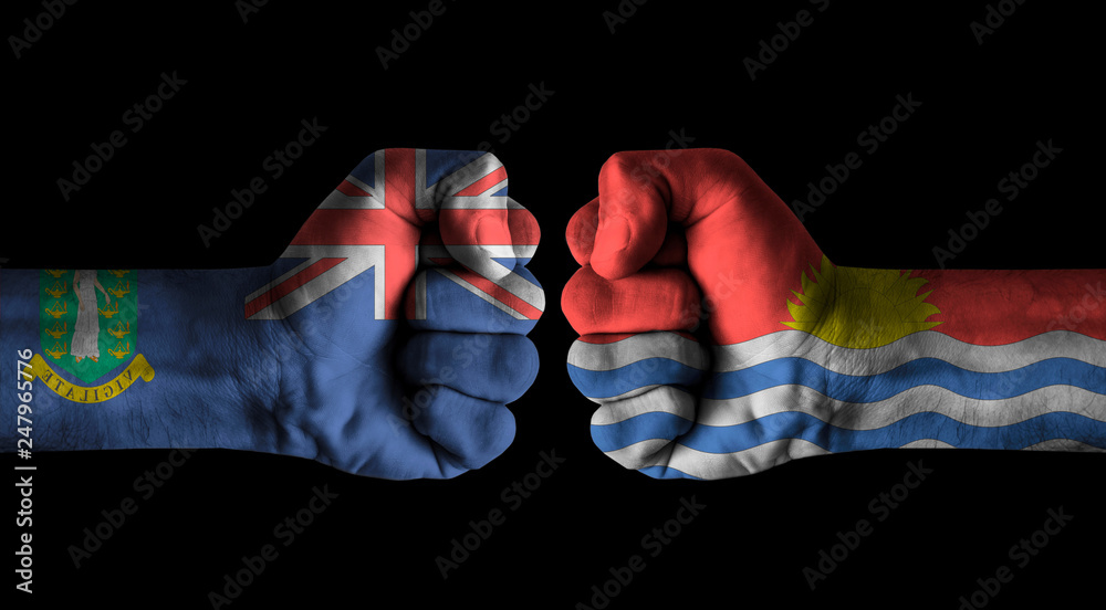 Fototapeta premium Brit virgin islands vs Kiribati