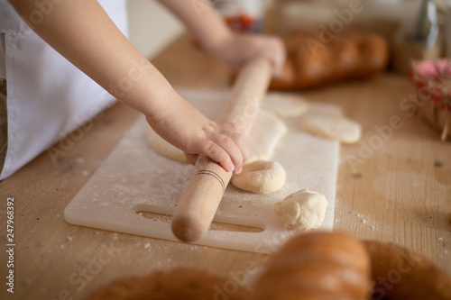 white bread, cupcake, donut, dough, children mold dough