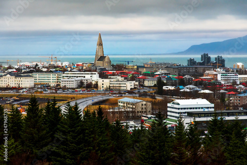 Landmark view of Reykjavik Icelandic capital
