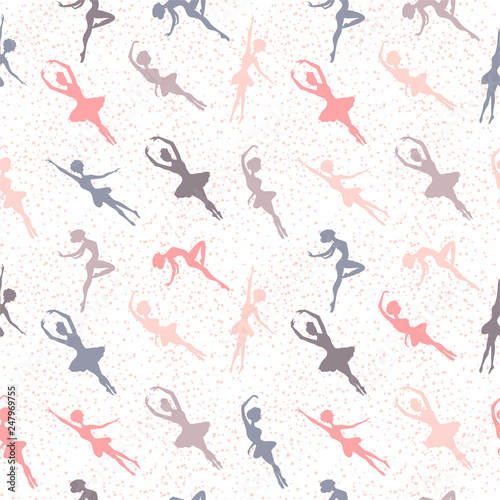 ballerina dance movement jump seamless vector background