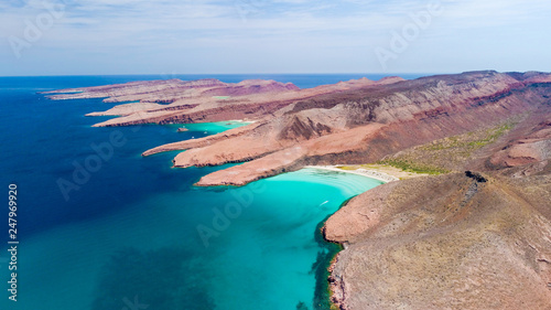 Aerial panoramics from Espiritu Santo Island, Baja California Sur, Mexico. photo