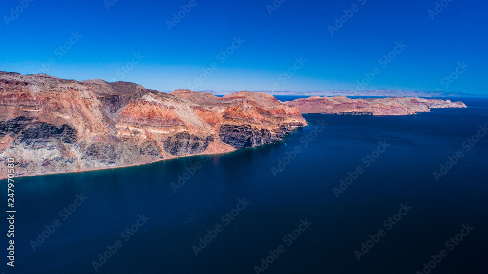 Aerial panoramics from Espiritu Santo Island, Baja California Sur, Mexico.