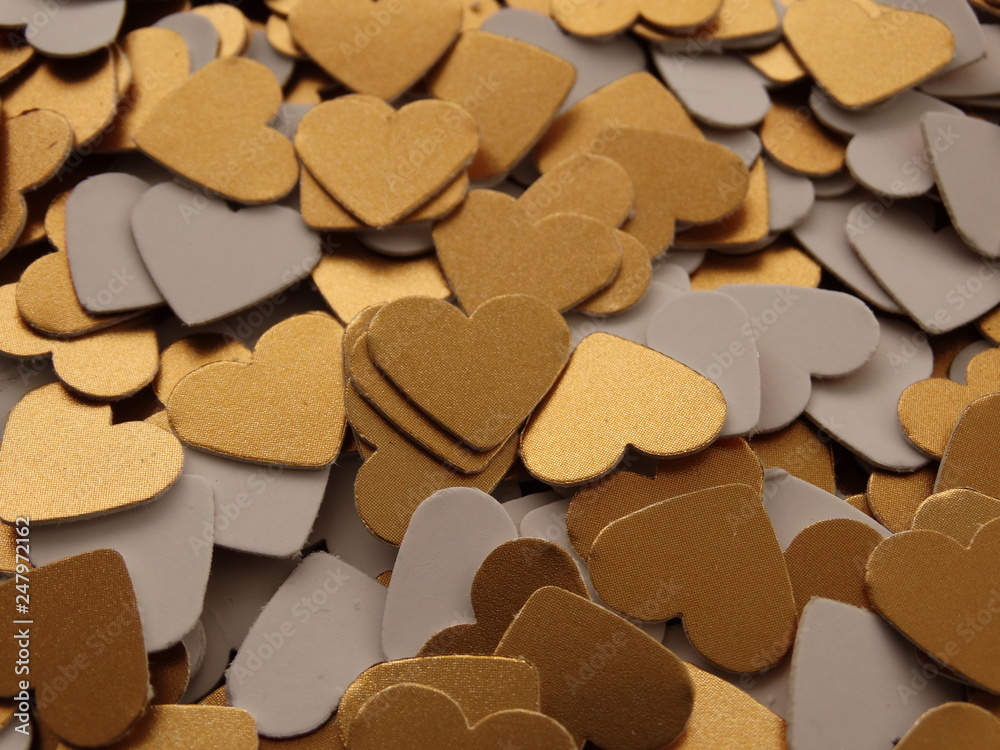 Mix of Golden Paper Heart Shapes Mix of Golden Paper Heart Shapes