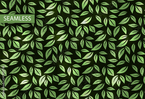 Leaf vector neon texture seamless pattern, background. Illustration for decoration design. 80s party night background. Decorative print. Wallpaper pattern. Summer leaves.