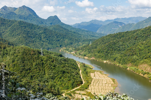 Nam nua River, Vietnam mountain river, beautiful landscape Dien Bien province Vietnam