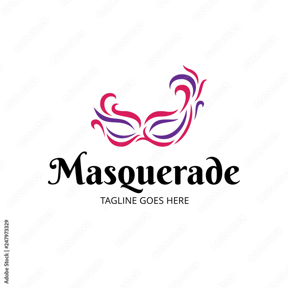 Vector Masquerade Logo Design Template Stock Vector Adobe Stock