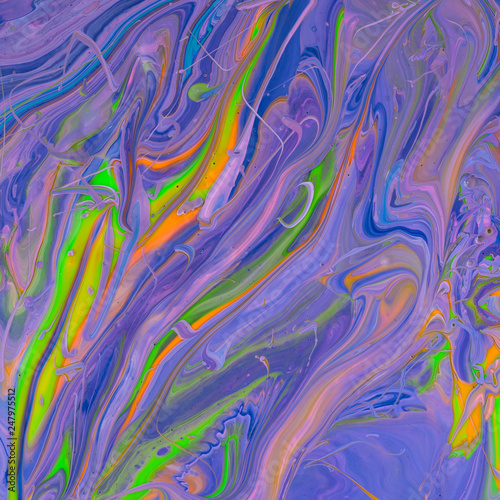 Abstract paint texture art. Colorful design. Psychedelic background.