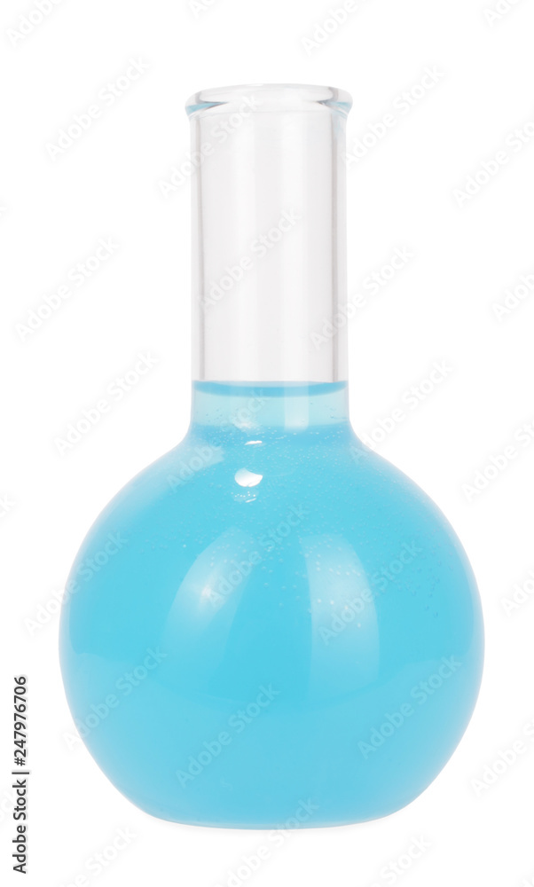 Chemical blue liquid additive in glass chemistry bottle Chemical blue liquid additive in glass chemistry bottle