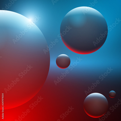 3d kule tło wektor