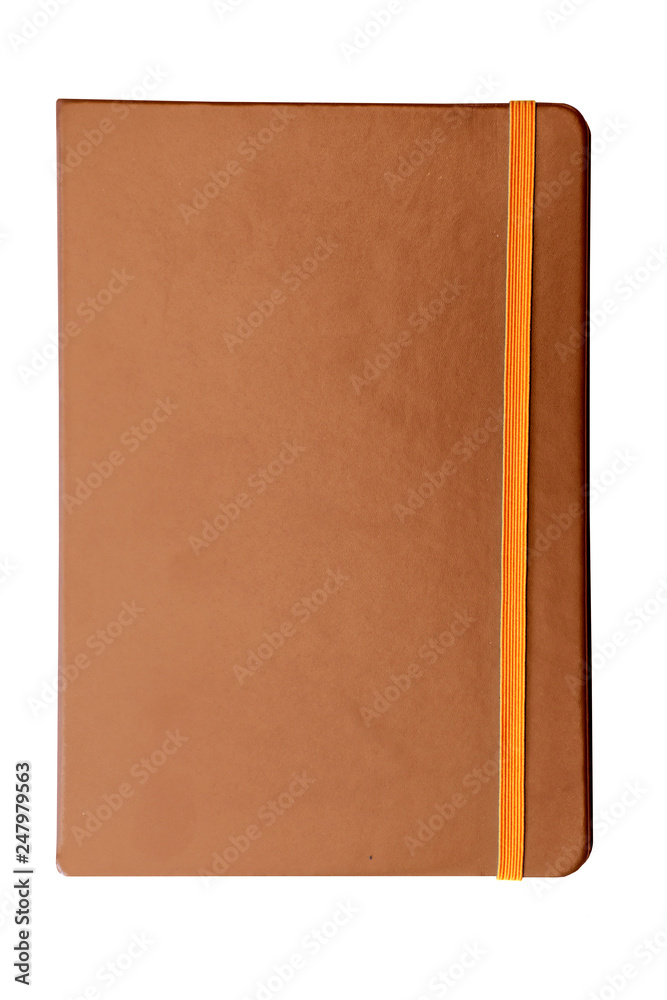 Note book with elastic band isolate on white background Note book with elastic band isolate on white background