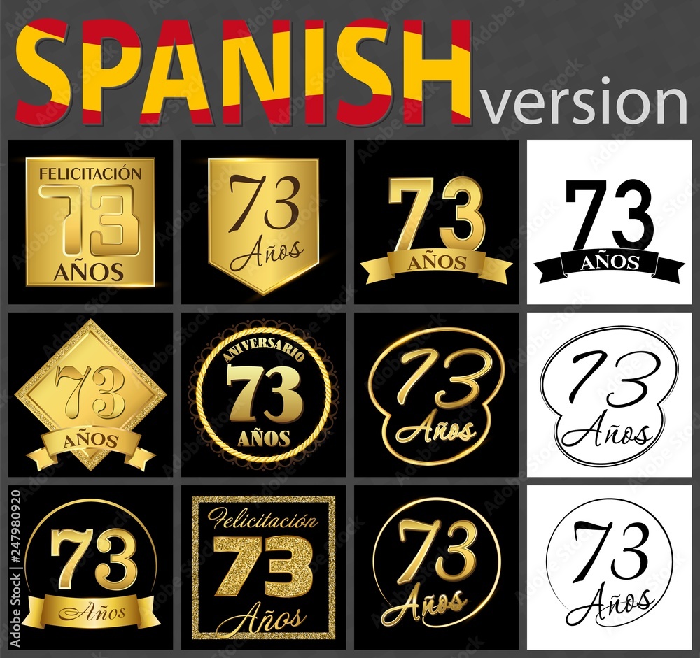 Spanish set of number 73 templates