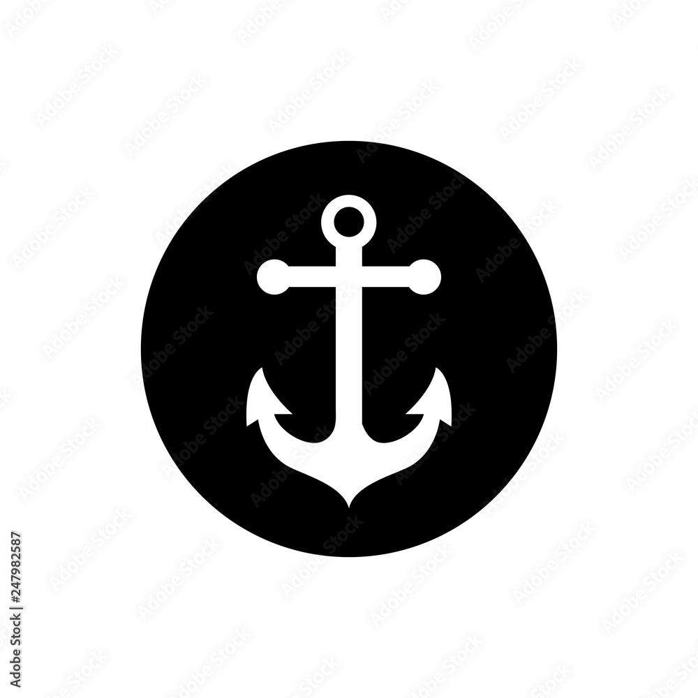 Anchor Black icon Vector Anchor Black icon Vector