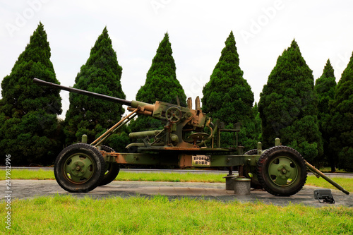 Heavy weapons display in a park